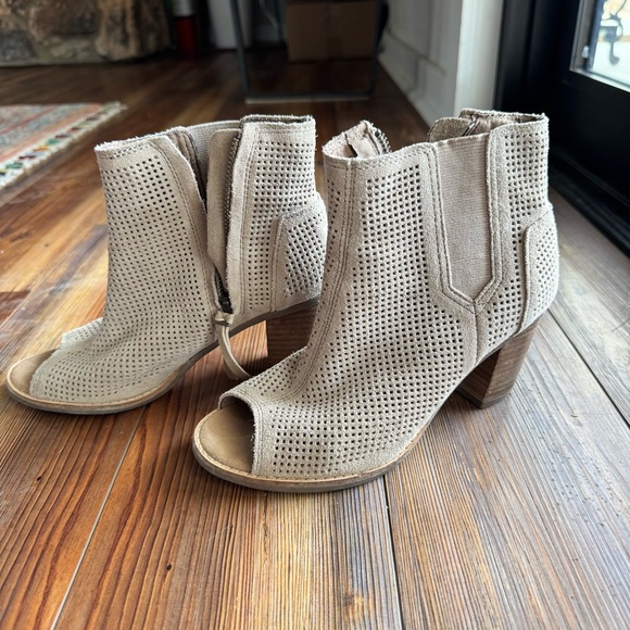 Toms Beige Nude Majorca Open Toe Ankle Booties - Picture 2 of 6